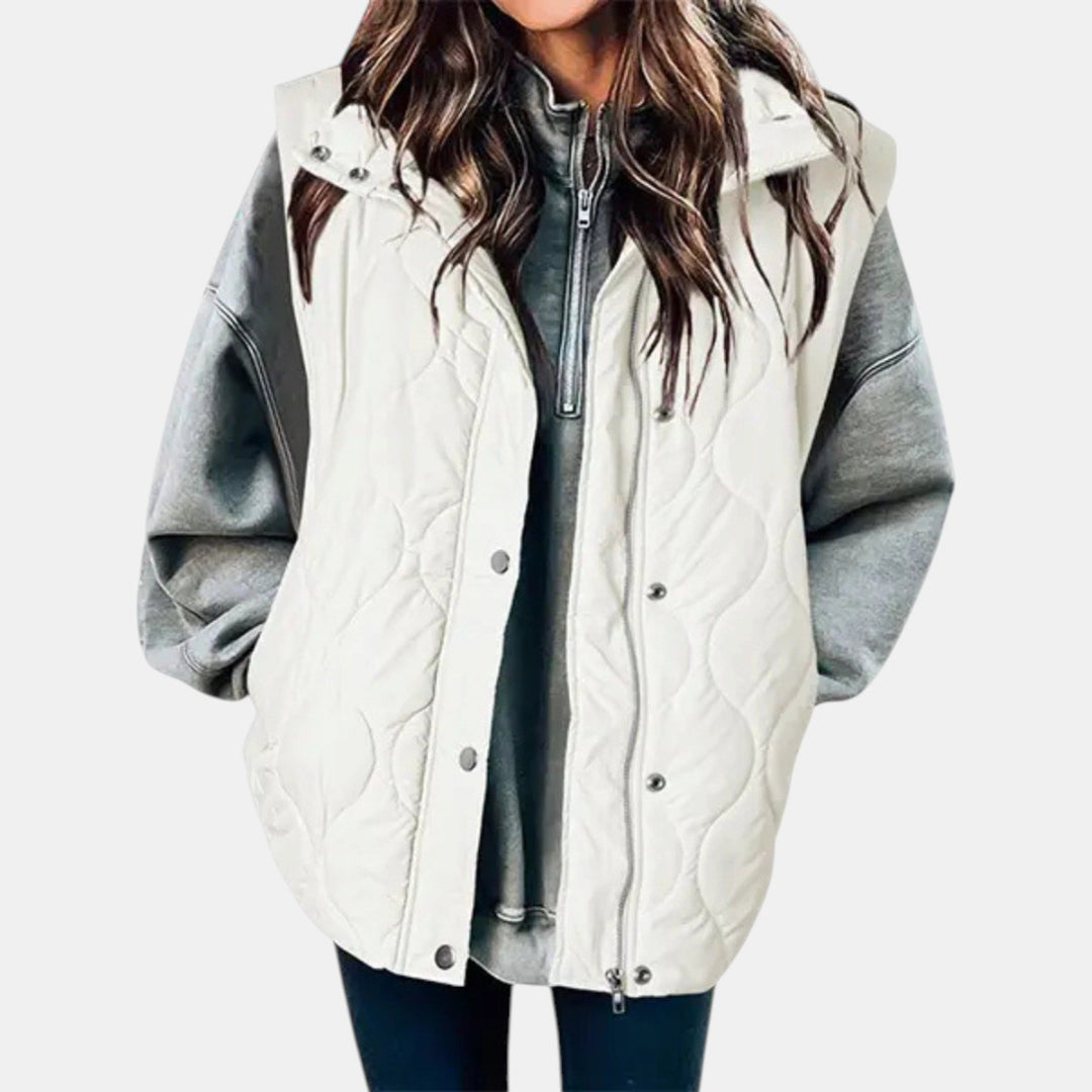 Edda — Gilet Donna Imbottito Trapuntato con Cappuccio e Zip, Lina Milano