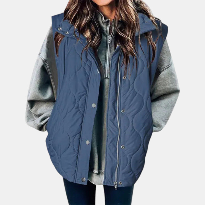 Edda — Gilet Donna Imbottito Trapuntato con Cappuccio e Zip, Lina Milano