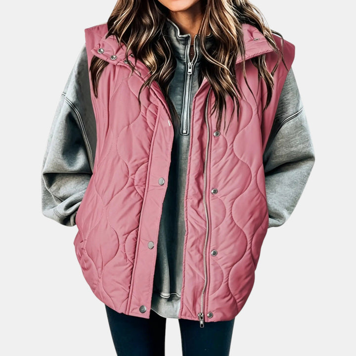 Edda — Gilet Donna Imbottito Trapuntato con Cappuccio e Zip, Lina Milano