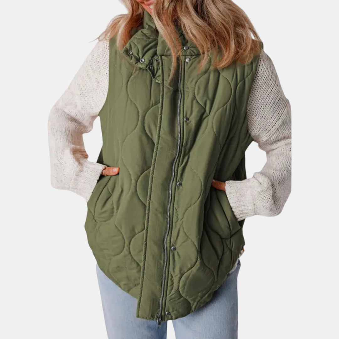 Edda — Gilet Donna Imbottito Trapuntato con Cappuccio e Zip, Lina Milano