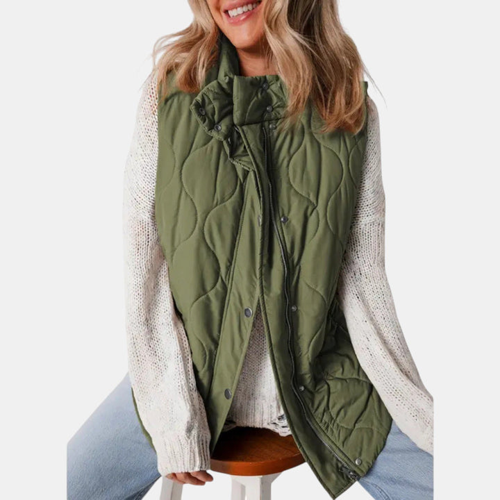 Edda — Gilet Donna Imbottito Trapuntato con Cappuccio e Zip, Lina Milano