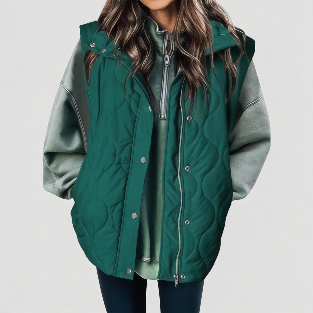 Edda — Gilet Donna Imbottito Trapuntato con Cappuccio e Zip, Lina Milano