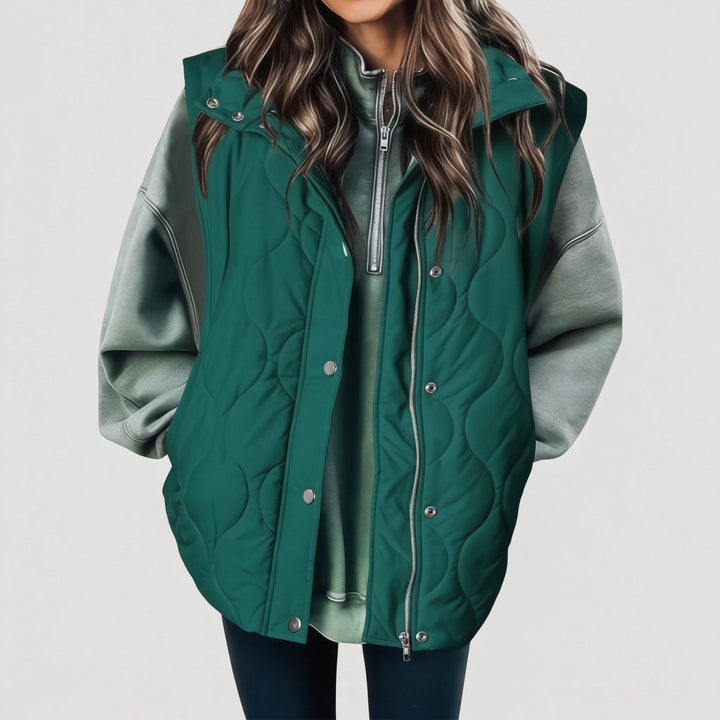Edda — Gilet Donna Imbottito Trapuntato con Cappuccio e Zip, Lina Milano
