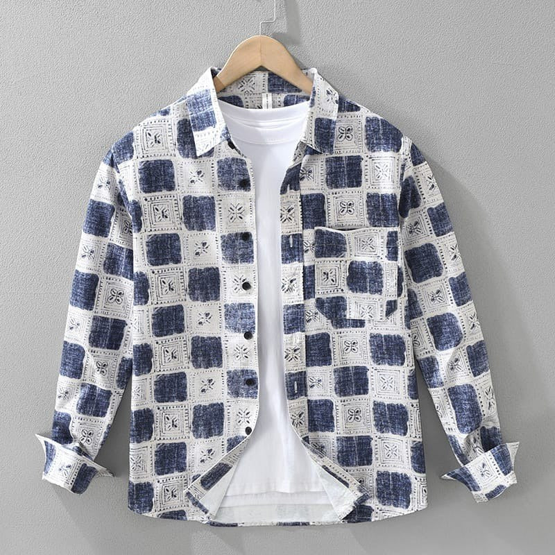 Enrica — Camicia a Quadri Donna in Cotone Ampia con Tasca sul Petto, Lina Milano