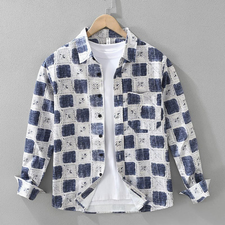 Enrica — Camicia a Quadri Donna in Cotone Ampia con Tasca sul Petto, Lina Milano