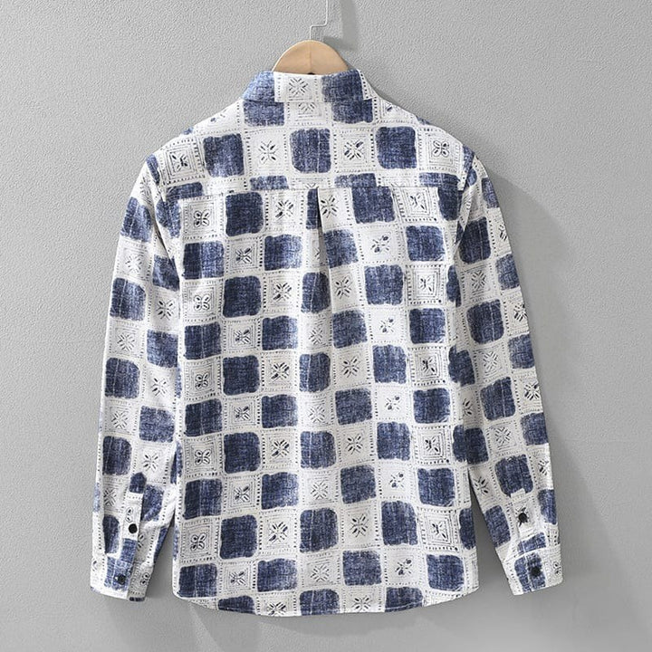 Enrica — Camicia a Quadri Donna in Cotone Ampia con Tasca sul Petto, Lina Milano