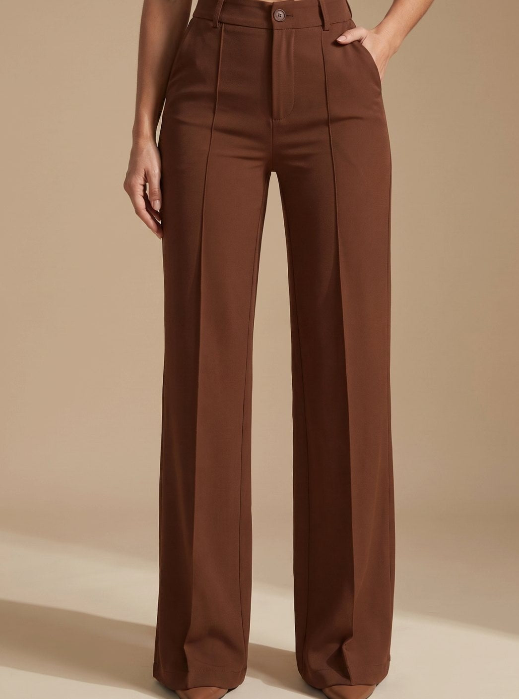 Ester — Pantaloni Eleganti Donna Dritti a Vita Alta con Tasche Laterali, Lina Milano