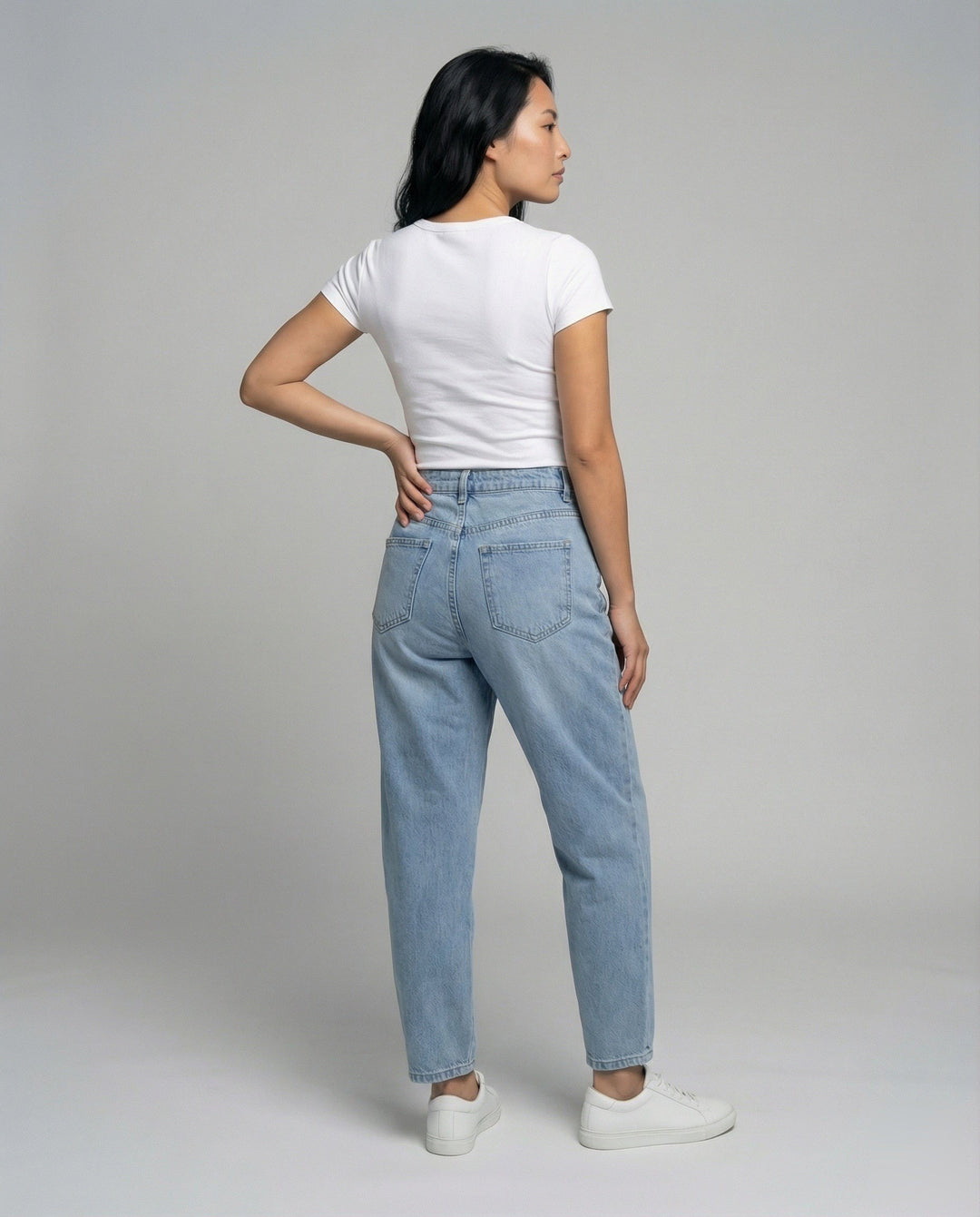 Federica — Jeans Balloon Donna con Risvolto Gamba a Carota, Lina Milano