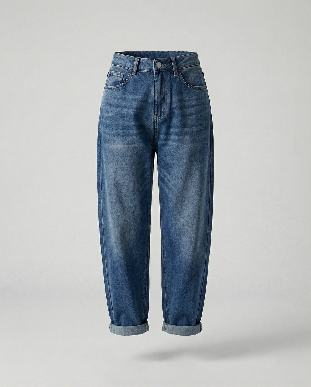 Federica — Jeans Balloon Donna con Risvolto Gamba a Carota, Lina Milano