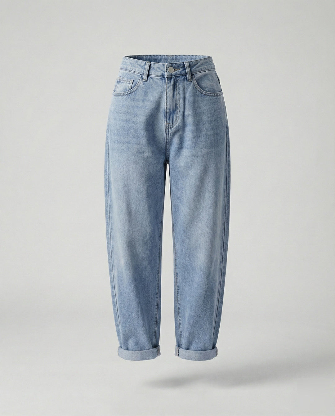 Federica — Jeans Balloon Donna con Risvolto Gamba a Carota, Lina Milano