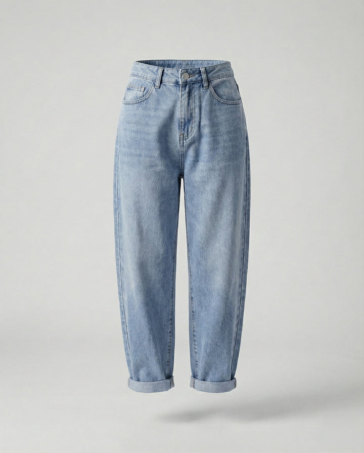 Federica — Jeans Balloon Donna con Risvolto Gamba a Carota, Lina Milano