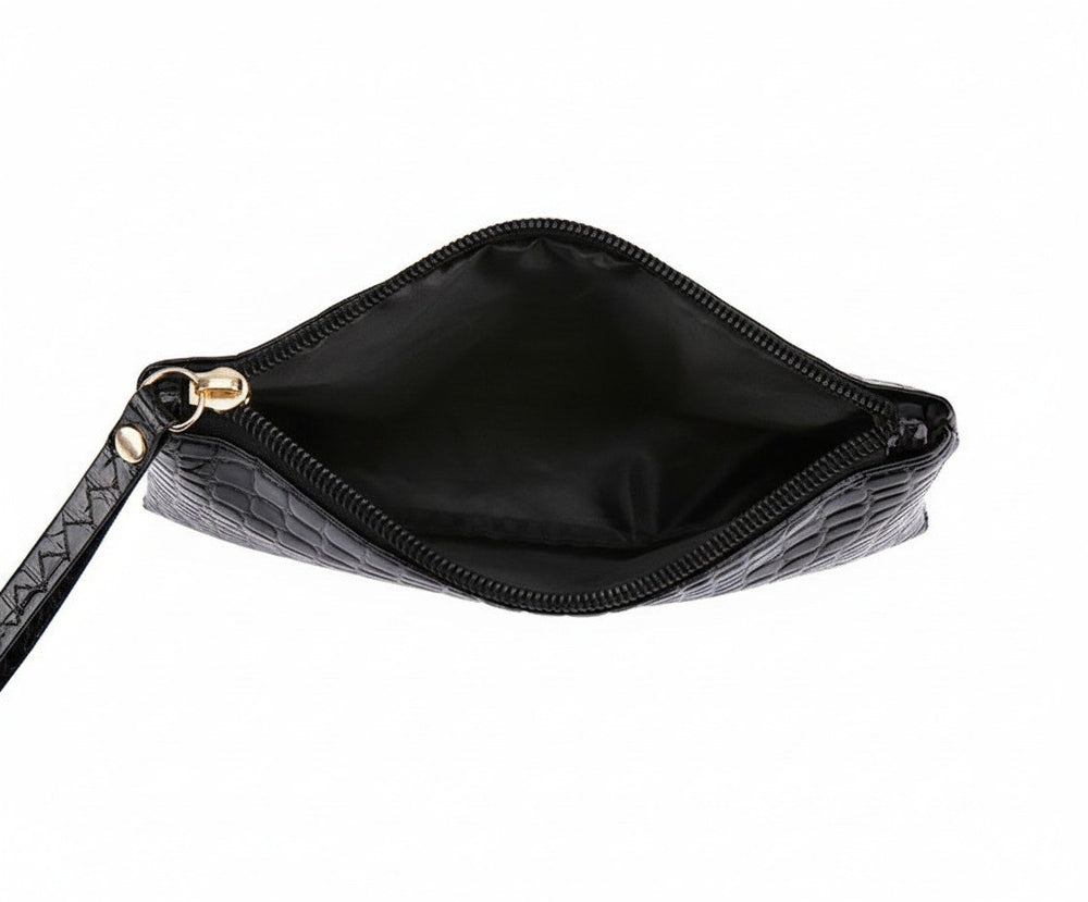 Fiorella — Pochette Donna in Ecopelle Stampa Coccodrillo con Cerniera, Lina Milano