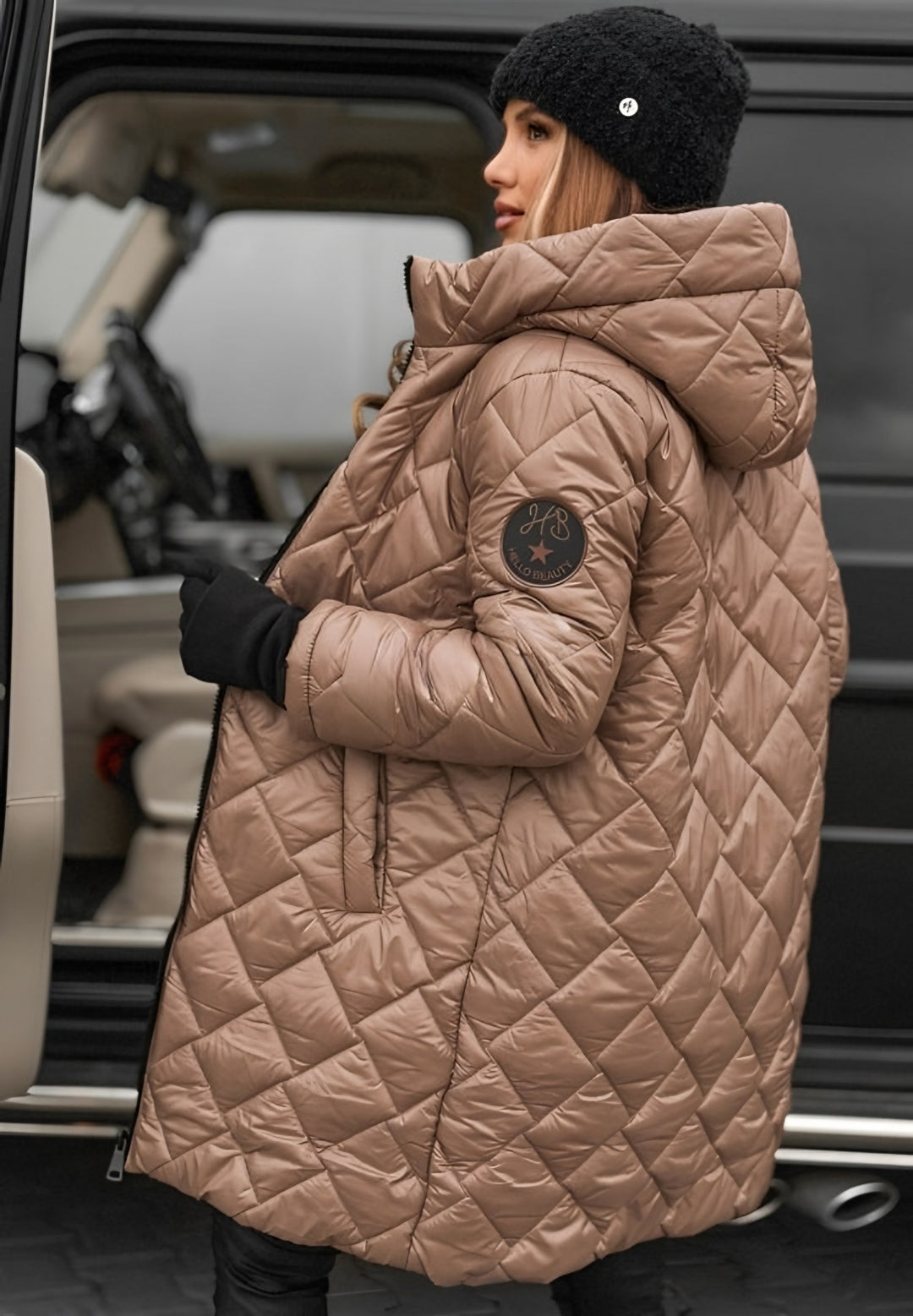 Flaminia — Giubbotti Donna Invernali, Lungo Trapuntato con Cappuccio, Lina Milano