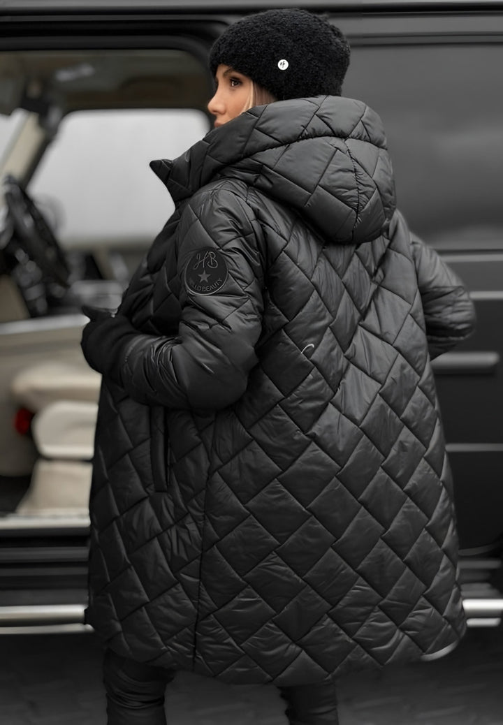 Flaminia — Giubbotti Donna Invernali, Lungo Trapuntato con Cappuccio, Lina Milano