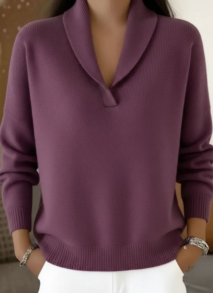Flora — Maglioncino Donna con Collo a Scialle e Scollo a V, Lina Milano