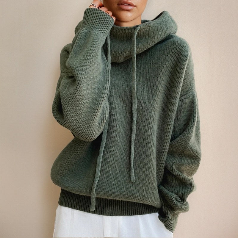 Franca — Maglione Oversize Donna con Cappuccio e Coulisse, Lina Milano