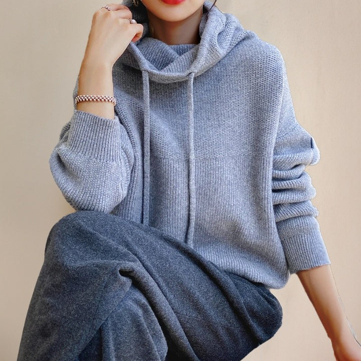 Franca — Maglione Oversize Donna con Cappuccio e Coulisse, Lina Milano