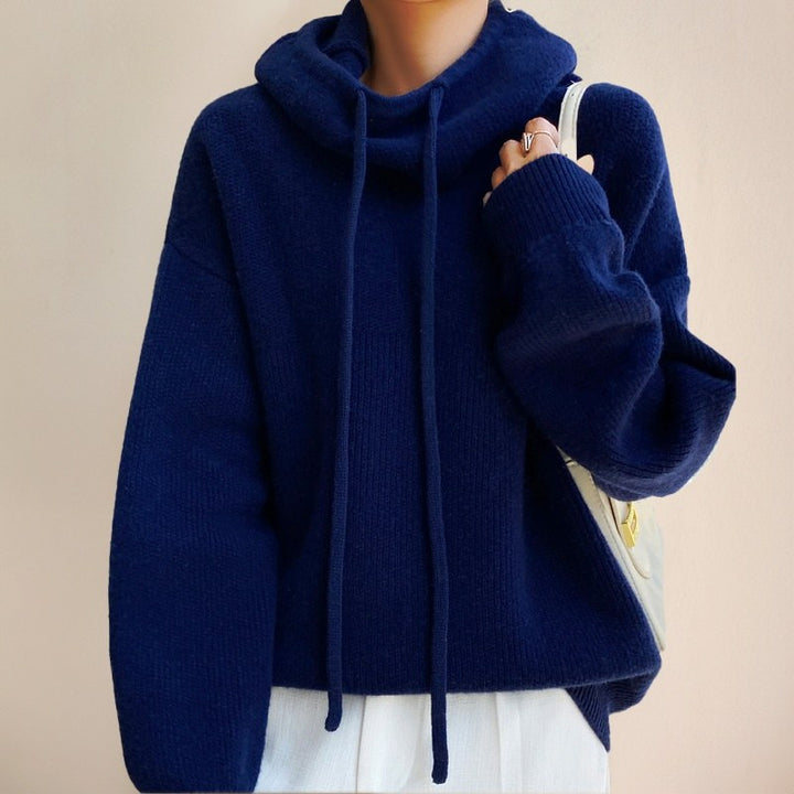 Franca — Maglione Oversize Donna con Cappuccio e Coulisse, Lina Milano