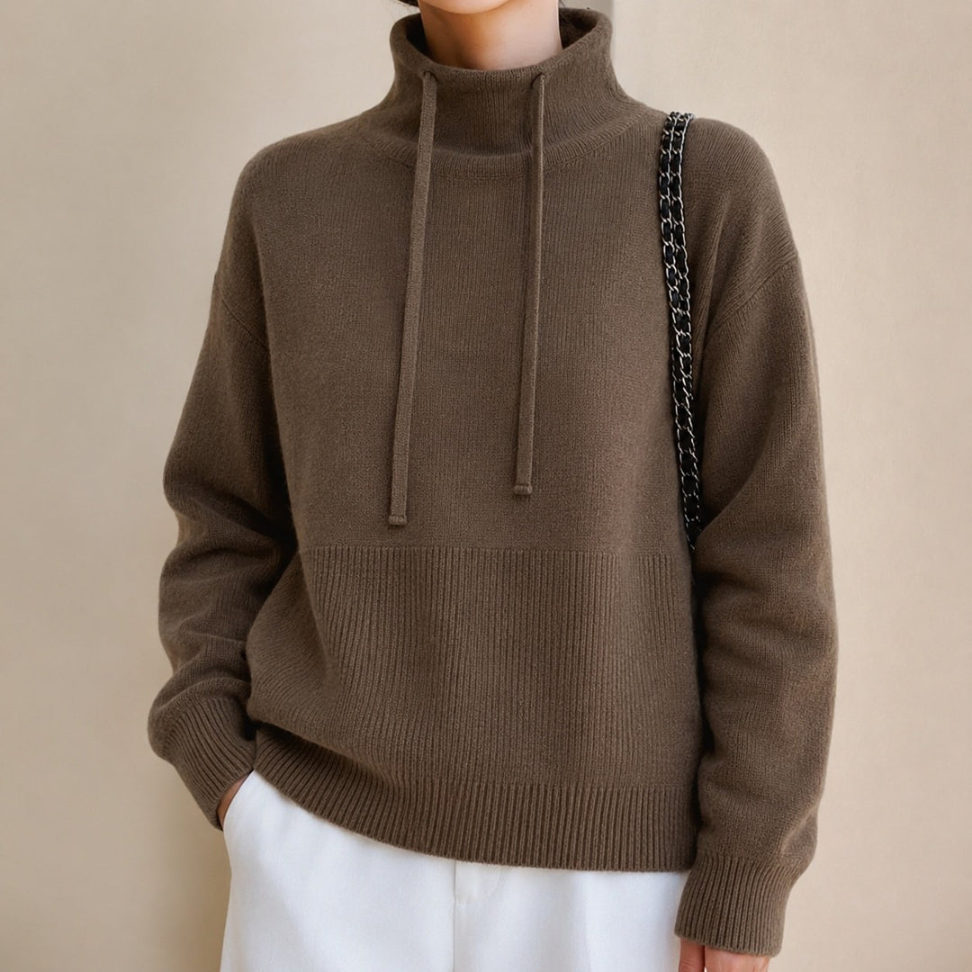 Franca — Maglione Oversize Donna con Cappuccio e Coulisse, Lina Milano