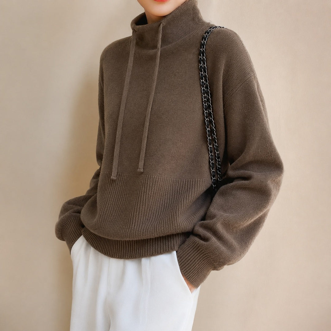Franca — Maglione Oversize Donna con Cappuccio e Coulisse, Lina Milano