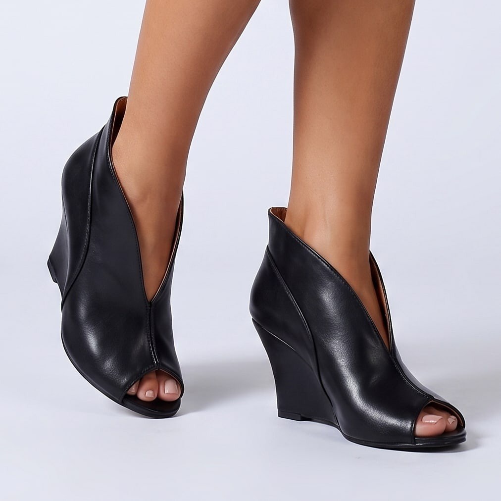Fulvia — Scarpe Donna con Zeppa Alta in Ecopelle con Punta Aperta, Lina Milano