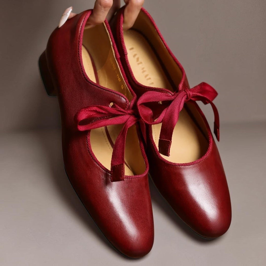 Gilda — Ballerine Donna in Pelle con Fiocco e Cinturino, Lina Milano