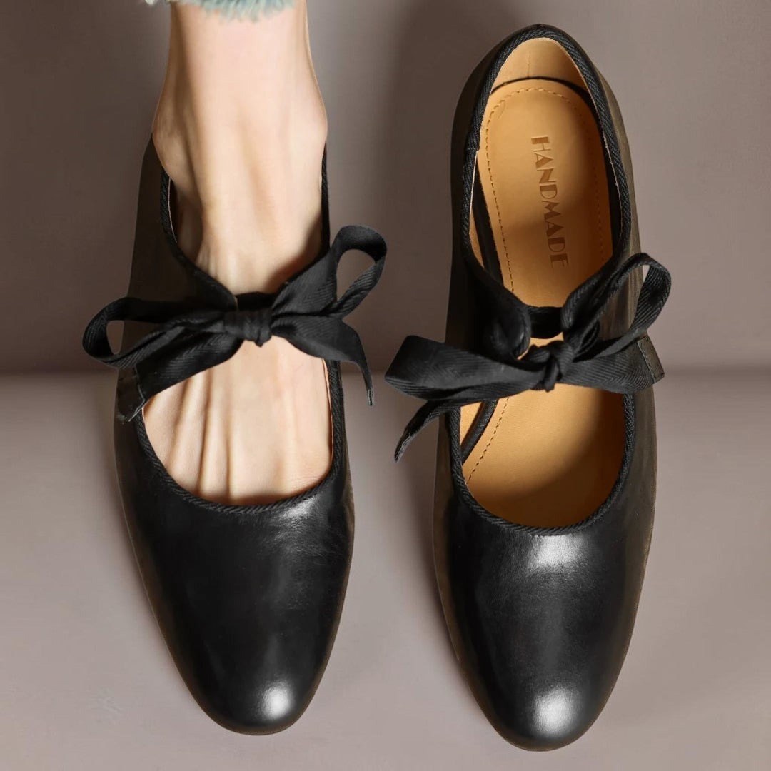 Gilda — Ballerine Donna in Pelle con Fiocco e Cinturino, Lina Milano