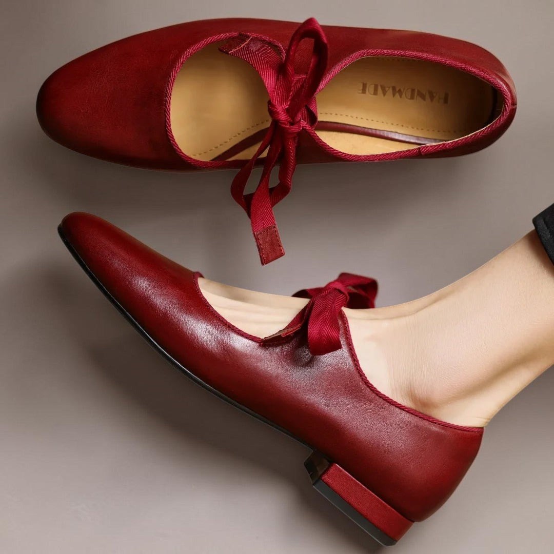 Gilda — Ballerine Donna in Pelle con Fiocco e Cinturino, Lina Milano