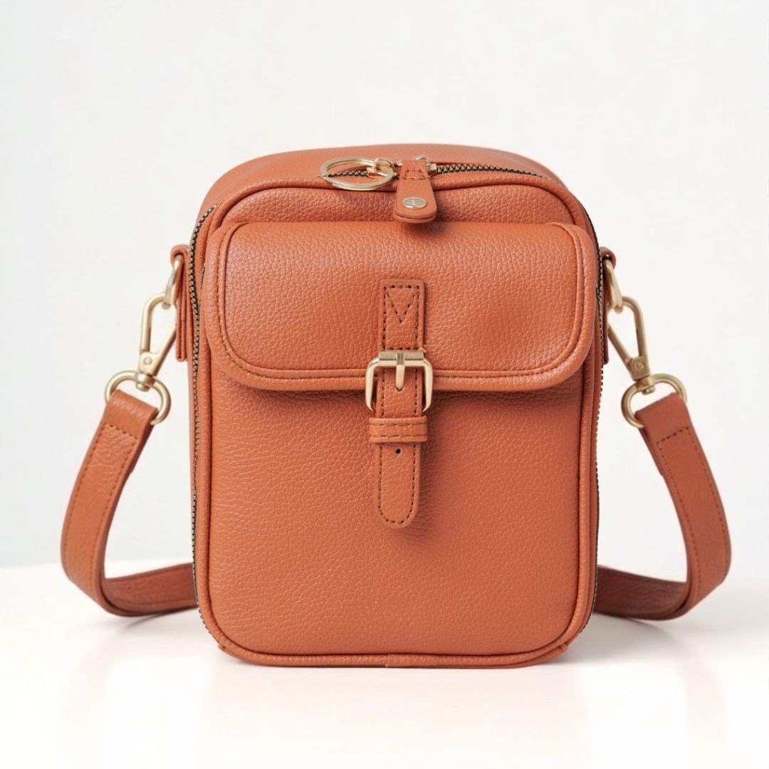 Gioia — Borsa a Tracolla Donna Piccola Quadrata con Tasche e Cerniera, Lina Milano