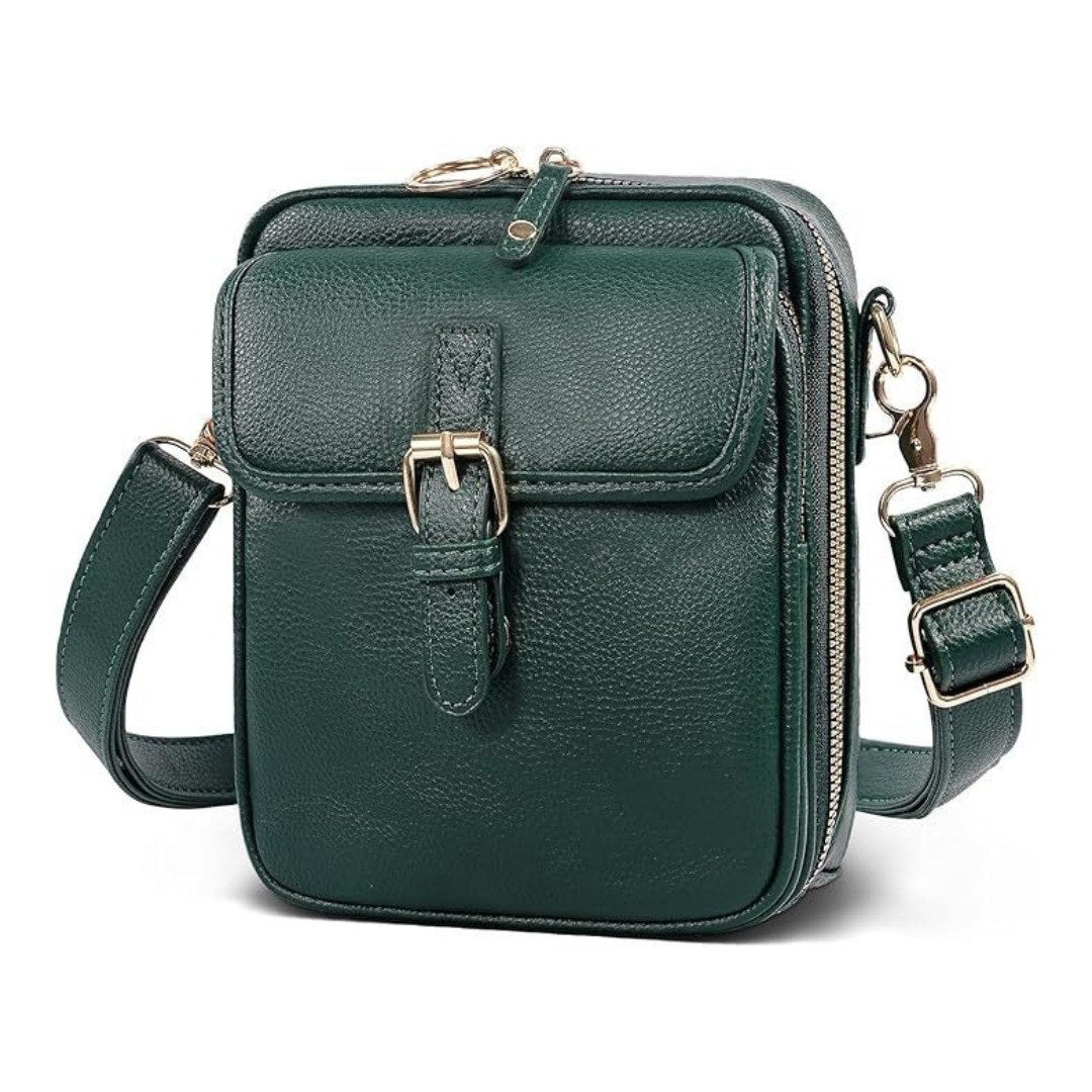 Gioia — Borsa a Tracolla Donna Piccola Quadrata con Tasche e Cerniera, Lina Milano