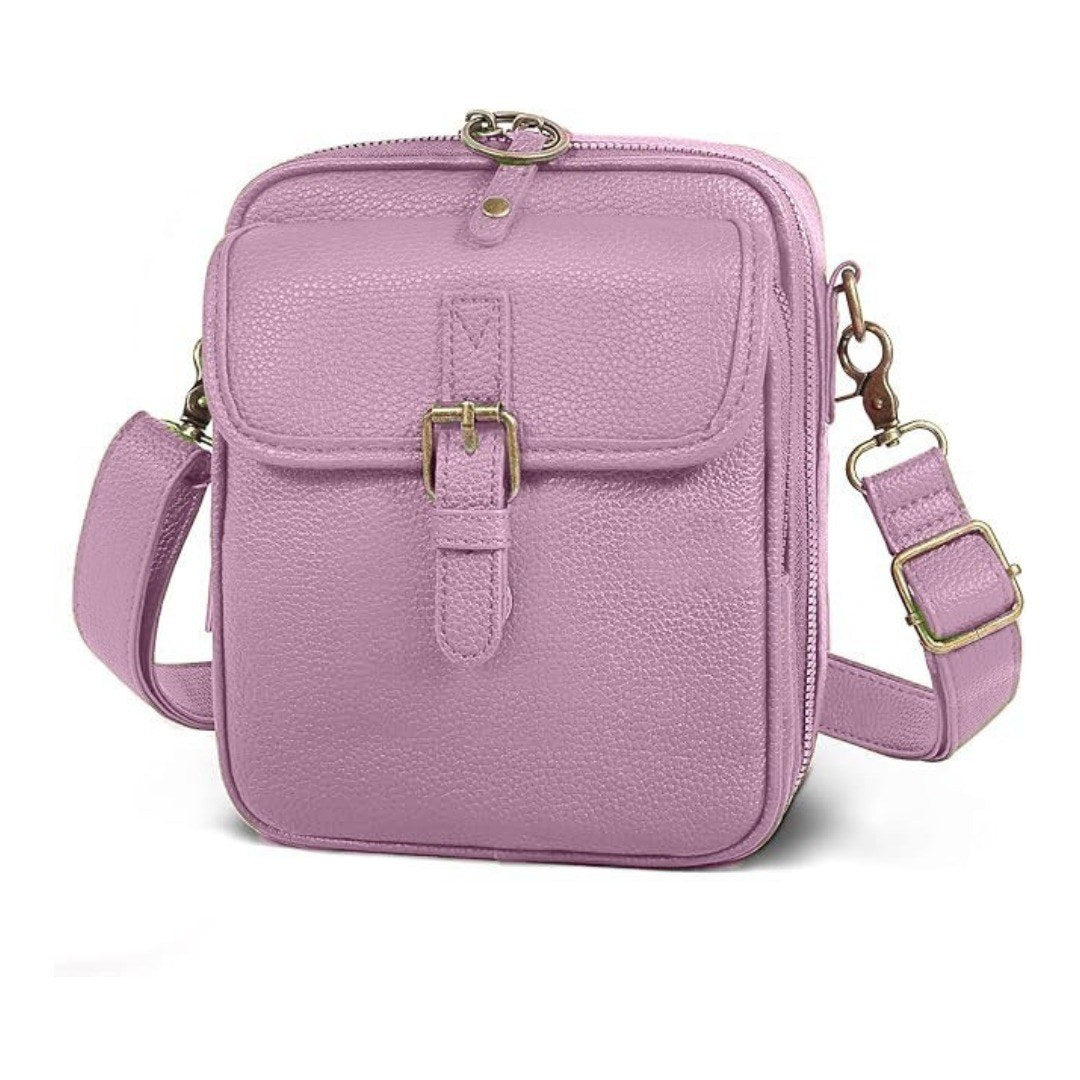 Gioia — Borsa a Tracolla Donna Piccola Quadrata con Tasche e Cerniera, Lina Milano