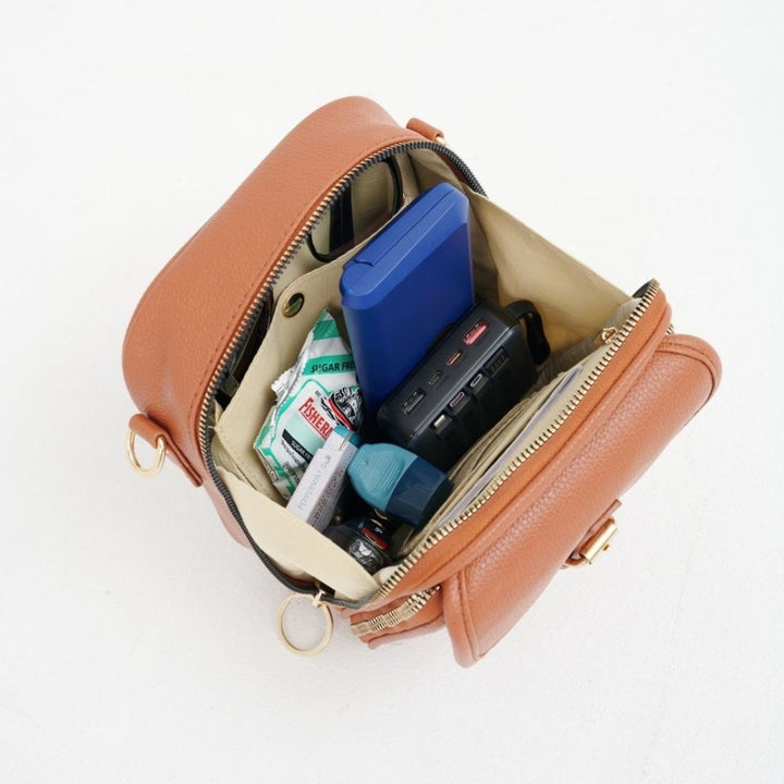Gioia — Borsa a Tracolla Donna Piccola Quadrata con Tasche e Cerniera, Lina Milano
