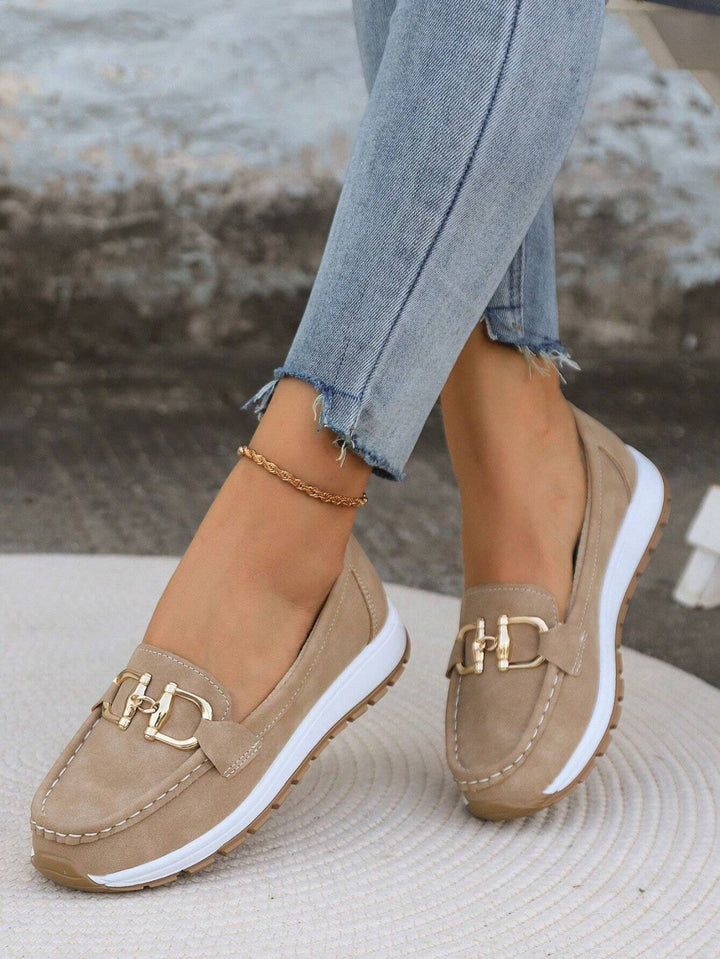 Giorgia — Mocassini Donna Scamosciati con Catena e Suola Platform, Lina Milano
