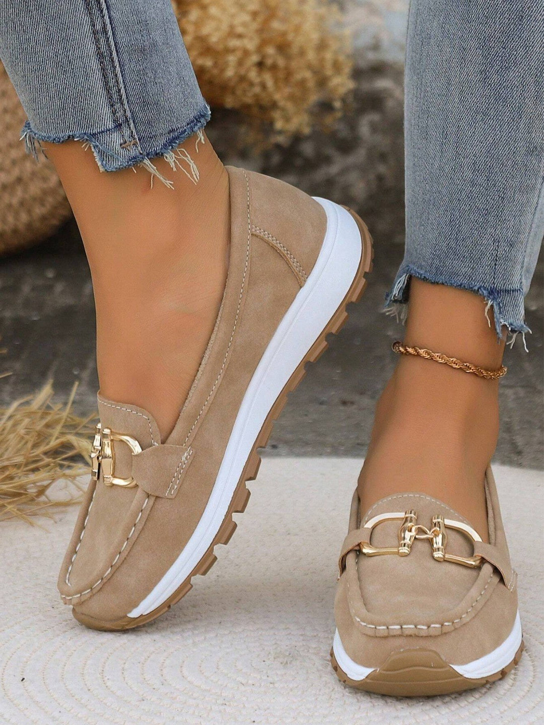 Giorgia — Mocassini Donna Scamosciati con Catena e Suola Platform, Lina Milano