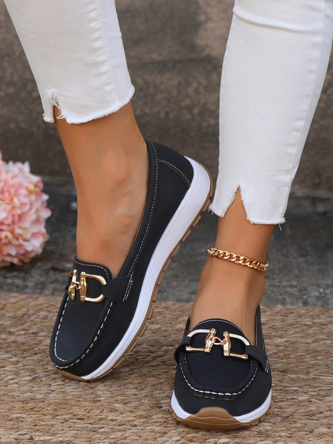 Giorgia — Mocassini Donna Scamosciati con Catena e Suola Platform, Lina Milano