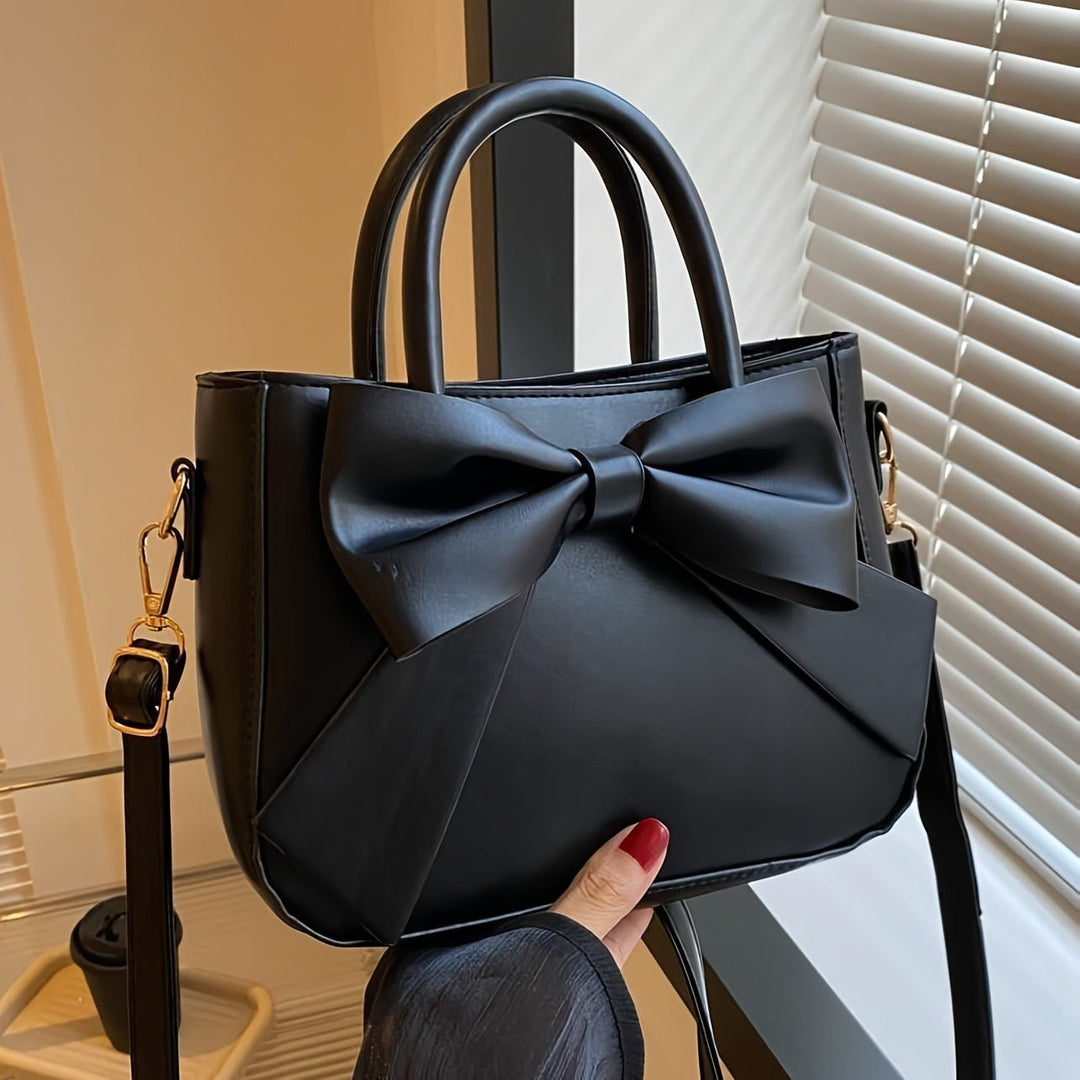 Giovanna — Borsa Donna a Mano Rigida in Ecopelle con Fiocco e Tracolla, Lina Milano