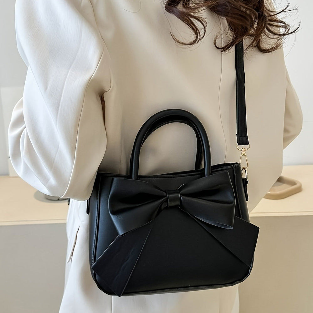 Giovanna — Borsa Donna a Mano Rigida in Ecopelle con Fiocco e Tracolla, Lina Milano
