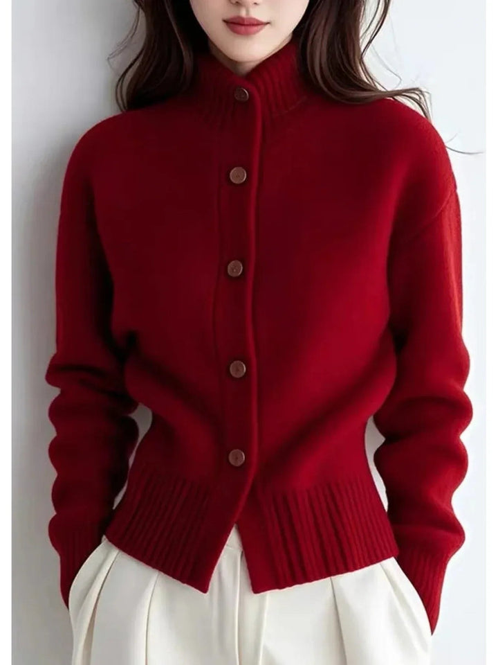 Gisella — Cardigan Donna Elegante con Collo a Lupetto e Bottoni, Lina Milano