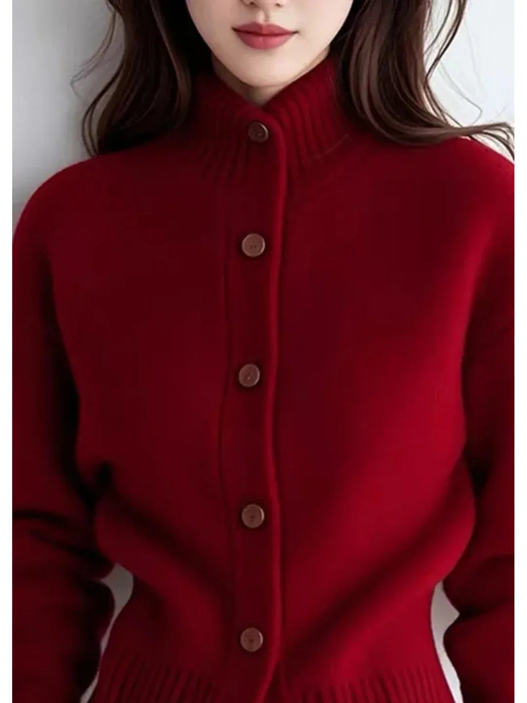 Gisella — Cardigan Donna Elegante con Collo a Lupetto e Bottoni, Lina Milano