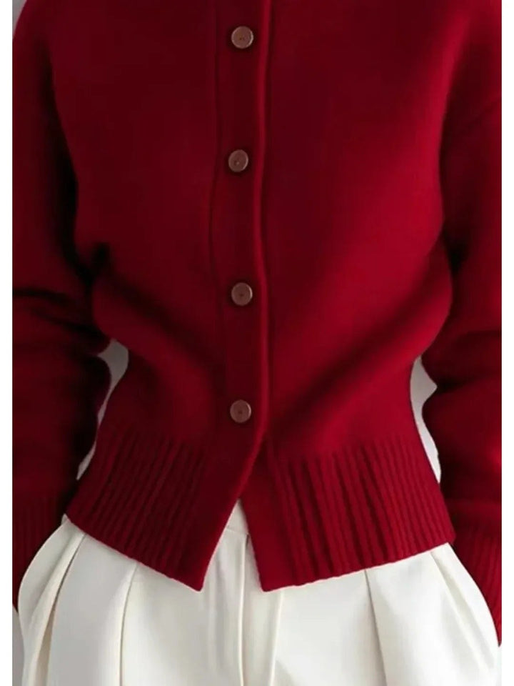 Gisella — Cardigan Donna Elegante con Collo a Lupetto e Bottoni, Lina Milano