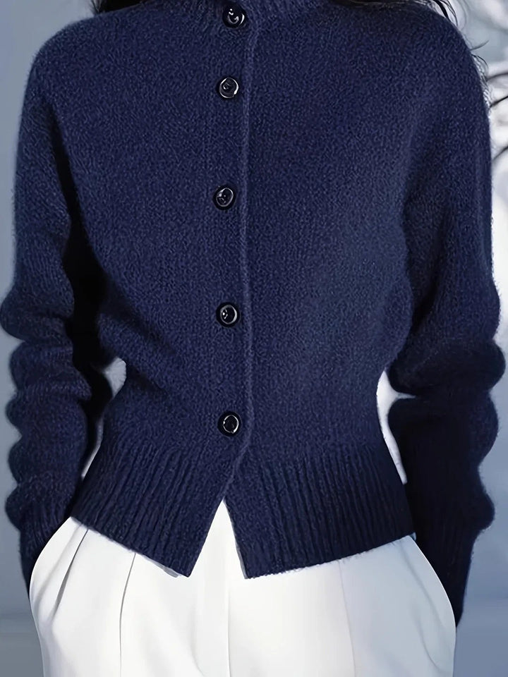 Gisella — Cardigan Donna Elegante con Collo a Lupetto e Bottoni, Lina Milano