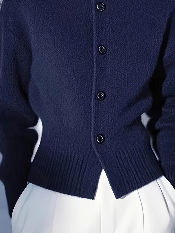 Gisella — Cardigan Donna Elegante con Collo a Lupetto e Bottoni, Lina Milano