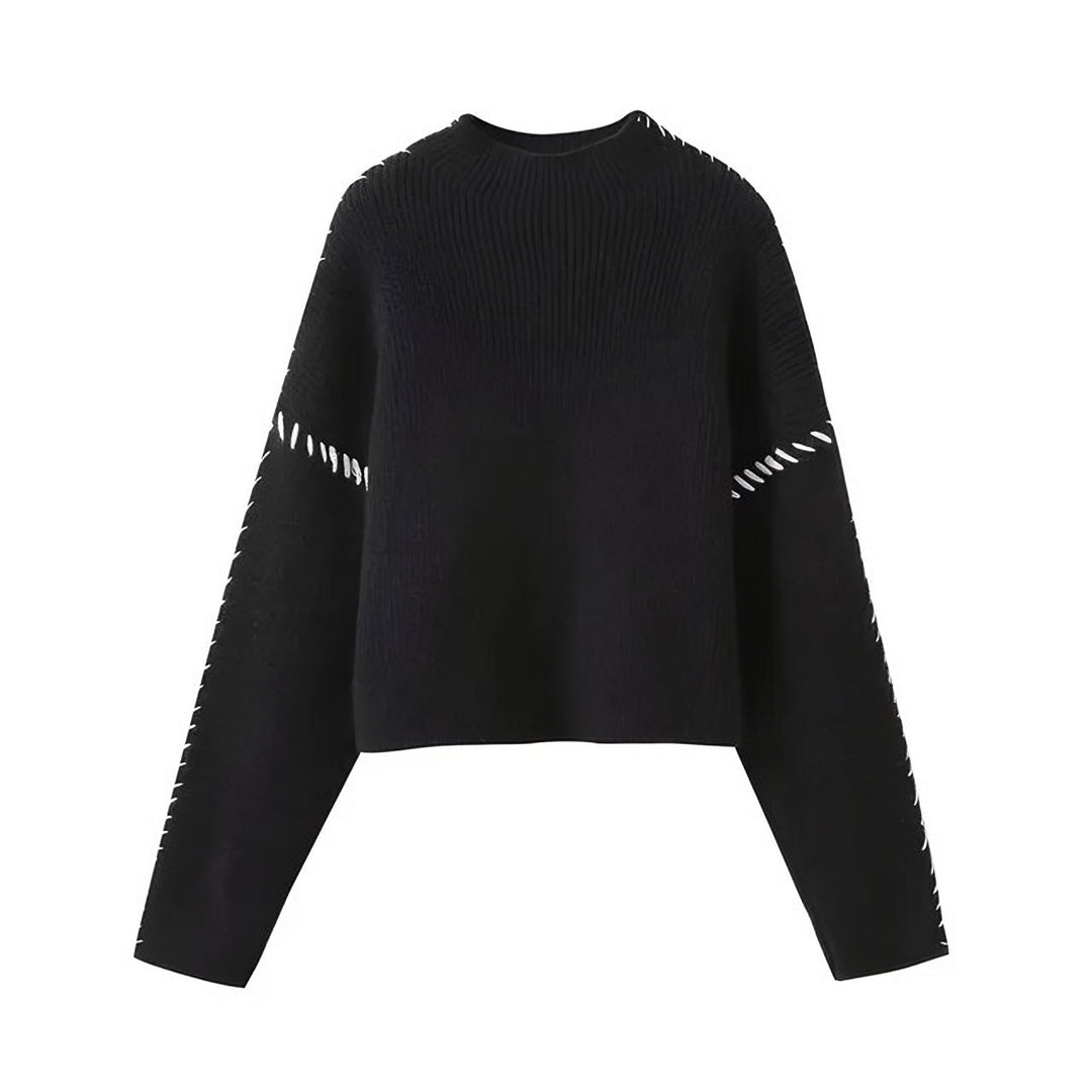 Giuliana — Dolcevita Donna Oversize con Cuciture su Spalle e Polsi, Lina Milano