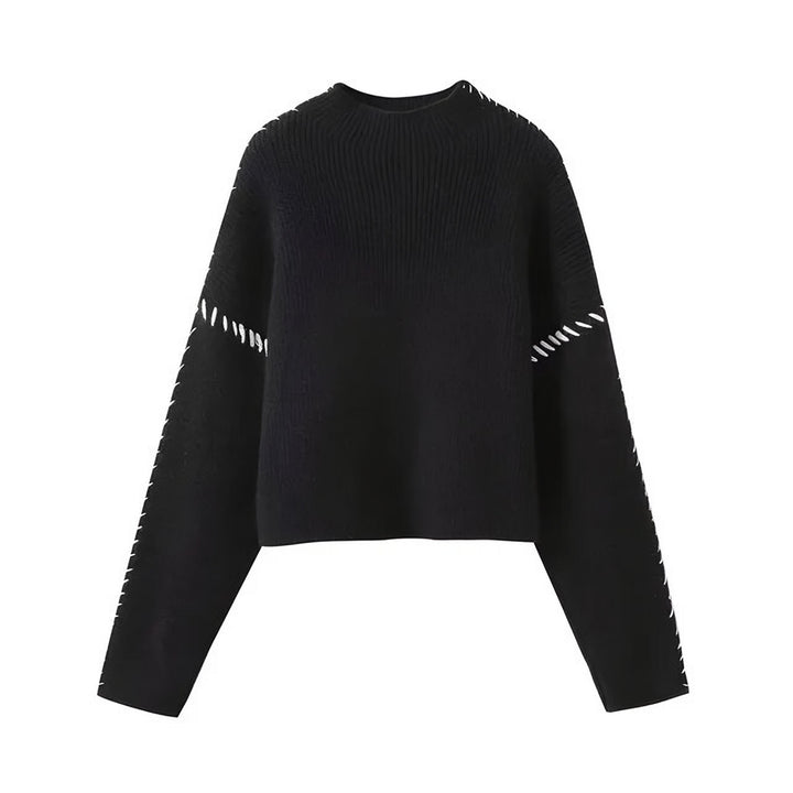 Giuliana — Dolcevita Donna Oversize con Cuciture su Spalle e Polsi, Lina Milano