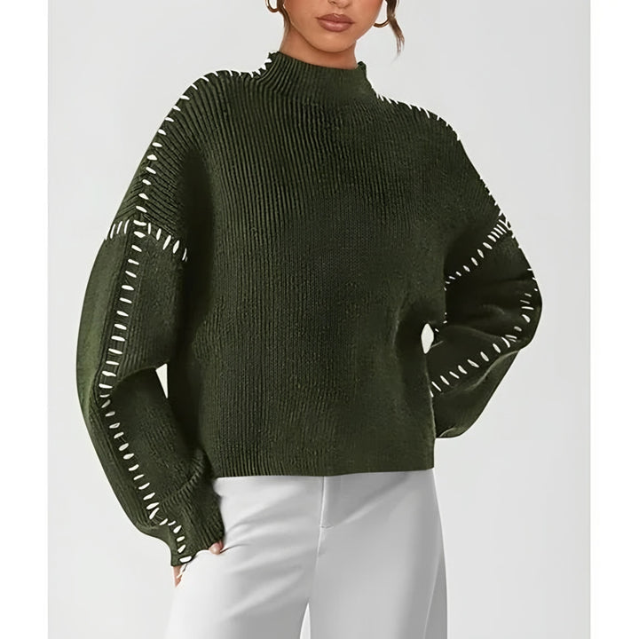 Giuliana — Dolcevita Donna Oversize con Cuciture su Spalle e Polsi, Lina Milano