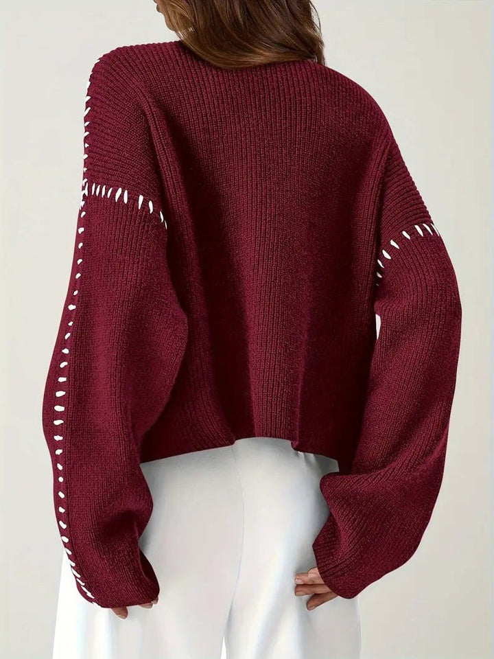 Giuliana — Dolcevita Donna Oversize con Cuciture su Spalle e Polsi, Lina Milano