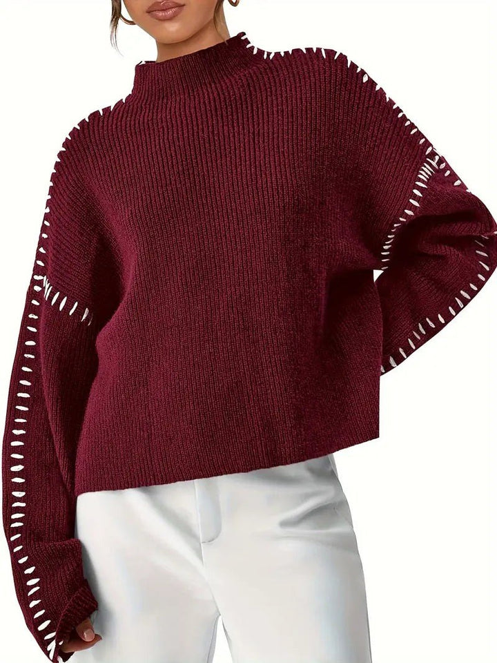 Giuliana — Dolcevita Donna Oversize con Cuciture su Spalle e Polsi, Lina Milano