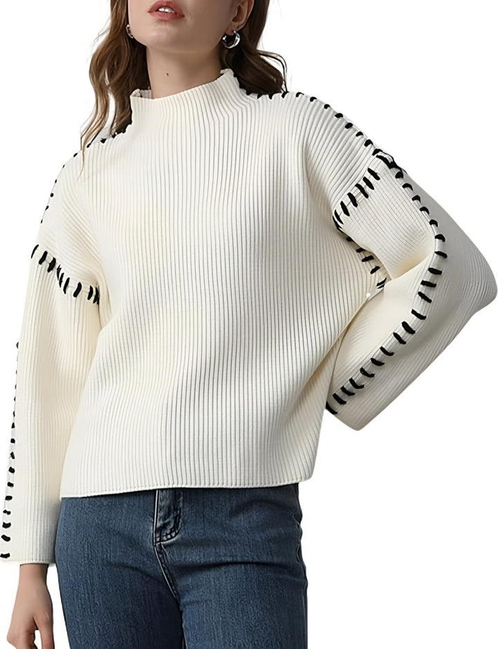 Giuliana — Dolcevita Donna Oversize con Cuciture su Spalle e Polsi, Lina Milano