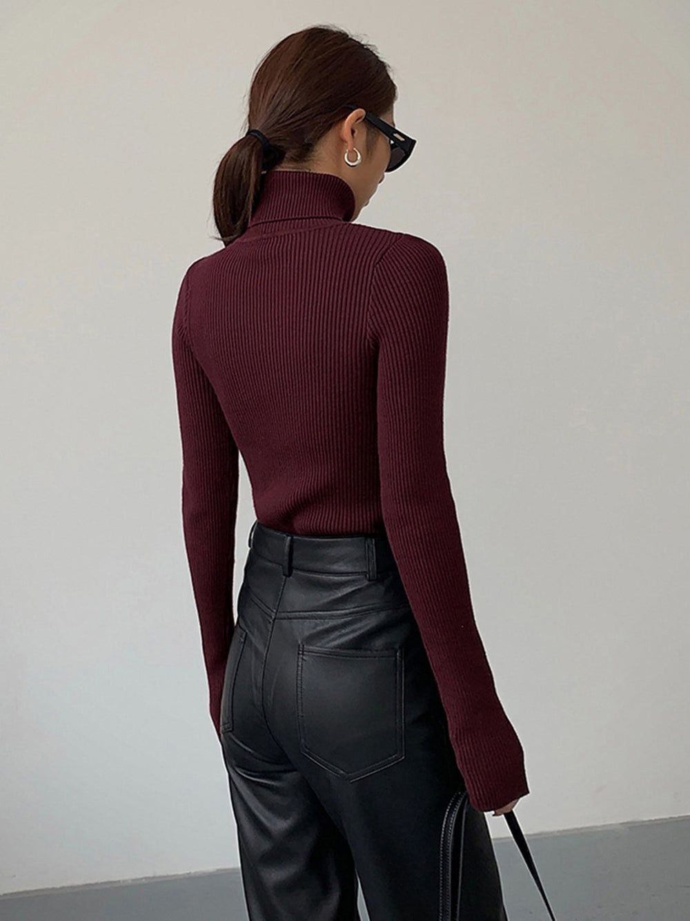 Gloria — Maglioncino Donna a Coste con Collo Alto, Lina Milano