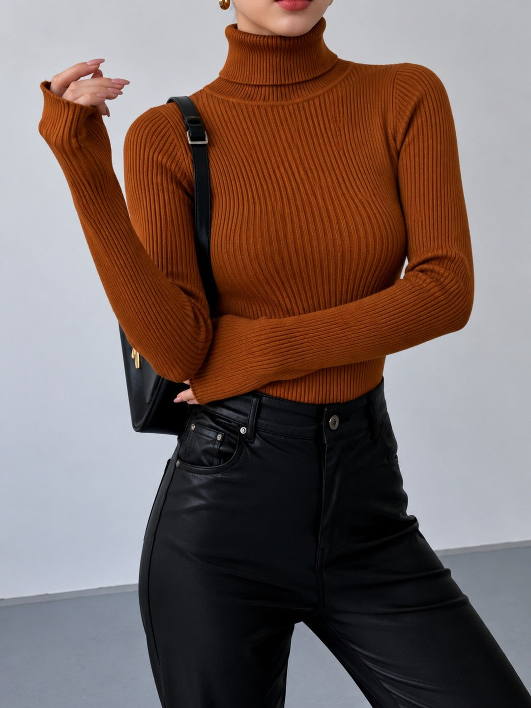 Gloria — Maglioncino Donna a Coste con Collo Alto, Lina Milano